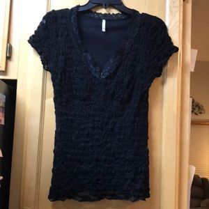 Olivia Moon Black Lace Blouse